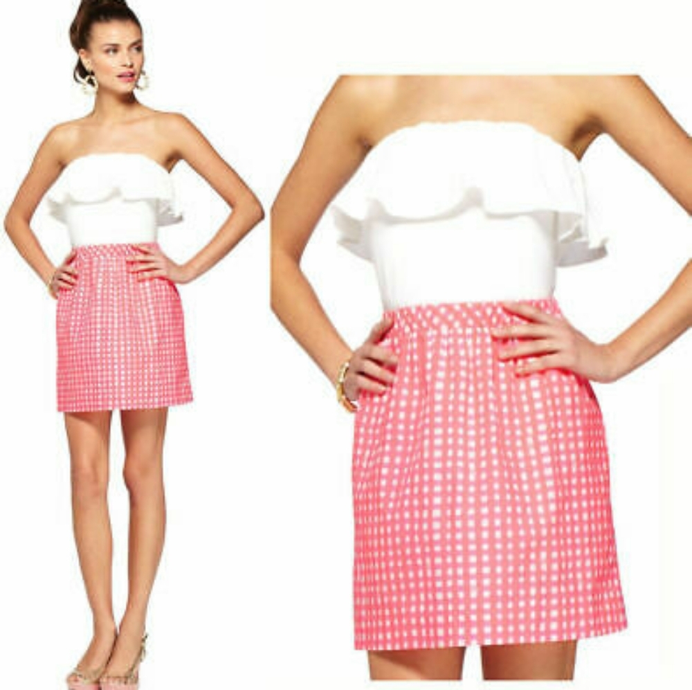 Lilly Pulitzer Athens Yummy Melon Gingham Dress